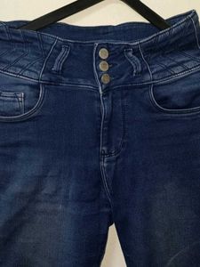 High Waisted Blue Denim Jeans