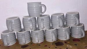 Set of Grey Ceramic Mugs