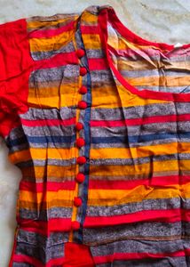 Striped Red Kurta