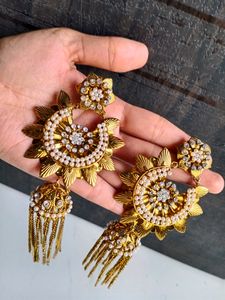 Beautiful jadau Ear Rings Gold Plated