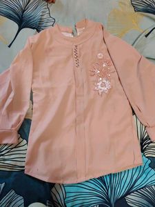 Elegant Peach Embroidered Kurta