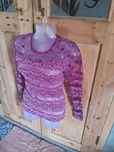 Sheer Purple Lace Top