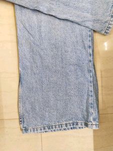 pull&amp;bear Light Wash Wide Leg Jeans