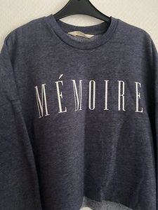 H&amp;M Blue Fleece Crop Sweatshirt