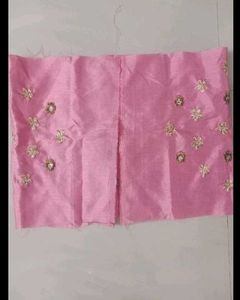 Embellished Pink Silk Blend Blouse Piece