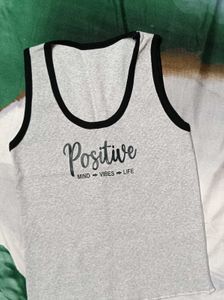 Grey "Positive Vibes" Tank Top