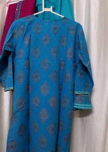 Blue Ethnic Kurta Set with Dupatta