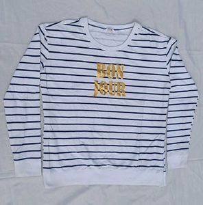 Striped "BON JOUR" Top