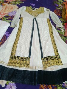 White Party Wear Suit &amp; Purple Set Free