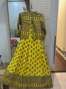Vibrant Yellow Ethnic Kurta Set with Jacket
