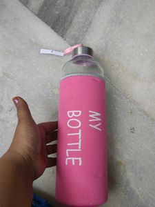 unused Pink "My Bottle" Glass Water Bottle