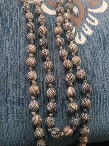 handmade fabric beads  long necklace single strand