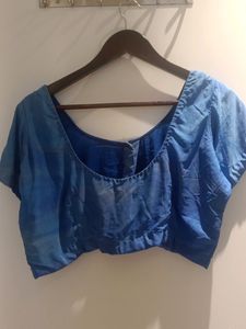 Blue Crepe Blouse