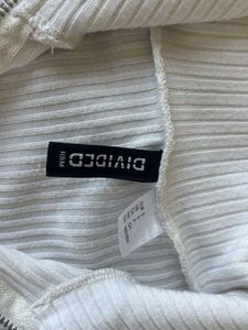 Cream Ribbed Half-Zip Top