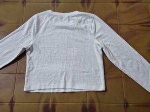 White Bloom Graphic Long Sleeve Top