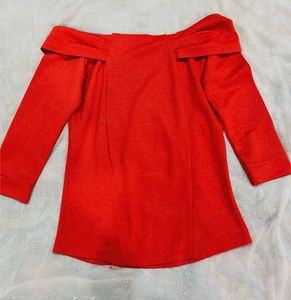 Vibrant Orange Off-Shoulder Top