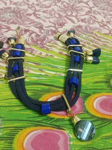 Chic Black &amp; Blue Statement Necklace Set