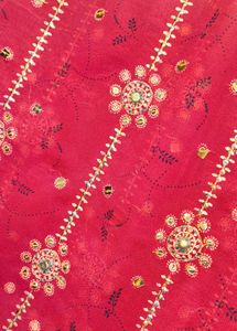 Elegant red beige Embroidered Saree