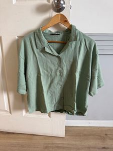 Sage Green Button-Up Top