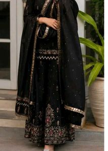 New and unused Stunning Black Embroidered Lehenga