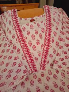 Elegant Pink Printed Kurta Set