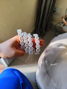 silver Set of Sparkling Bangles