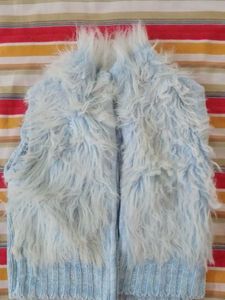 Cozy Faux Fur & Knit Vest . Imported