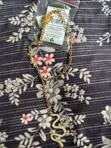 Gold Snake Pendant Necklace