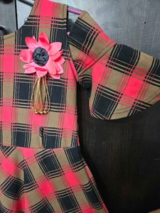 Checked Winter Dress For Women 🌷