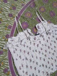 Cute Smocked Floral Crop Top