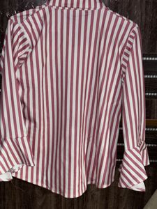 Chic Striped Bell Sleeve Top
