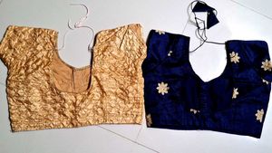 Elegant Blouse Set - Gold &amp; Navy