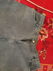 Wide Leg Grey Denim Jeans