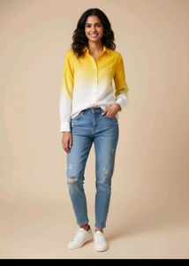 Yellow Ombre Button-Up Shirt