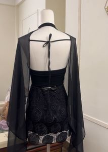 Elegant Black Sheer Dupatta Scarf