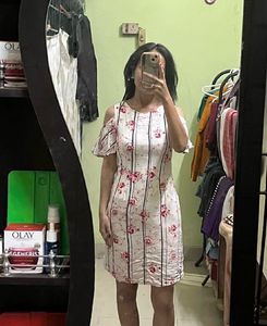 Floral Print Cold Shoulder Dress