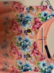 Madame Peach Color Sequine Top