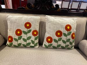 Decorative Throw Pillow Cover with Floral Design-2