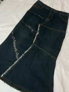 Denim Patchwork Skirt