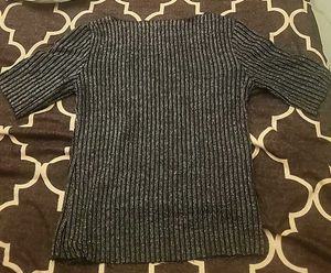 Sparkly Ribbed Long Sleeve Top