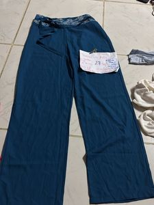 Teal Palazzo Pants28-32Tie at the waist