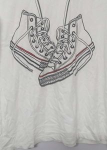 White T-Shirt with Sneaker Graphic