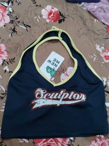 Salee!!!!New Me Halter Neck Crop Top