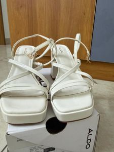 ALDO Stylish White Platform Block Heels
