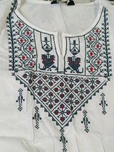Embroidered White Kurta