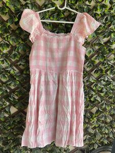 combo of boho chich dress & Pink Gingham Sundres