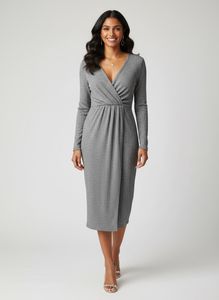 Women's Grey V-Neck Dress