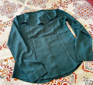 Elegant Teal Button-Up Blouse