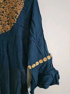 Embroidered Blue Maxi Dress