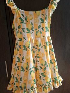 Cute Lemon Print Summer Dress